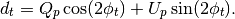 d_t=  Q_p \cos(2\phi_t)+ U_p \sin(2\phi_t).